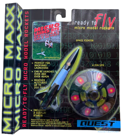 Quest Micro Maxx(tm) UFO Flying Saucer & Space Fighter Dual Rocket Pack - Q5642