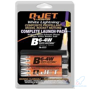 Quest Q-Jet(tm) B6-4W White Lightning Rocket Motors Value 25-Pack - Q6418